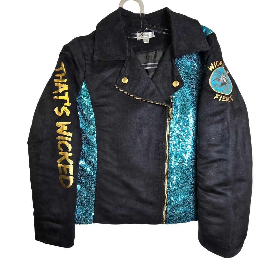 Disney D Signed Wicked Sequin Jacket Anime Cosplay‎ E-Girl Show Juniors Medium